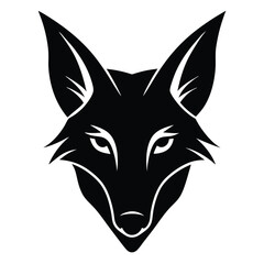 Jackal Head Silhouette with Sharp Features Design for Banner or Advertisement