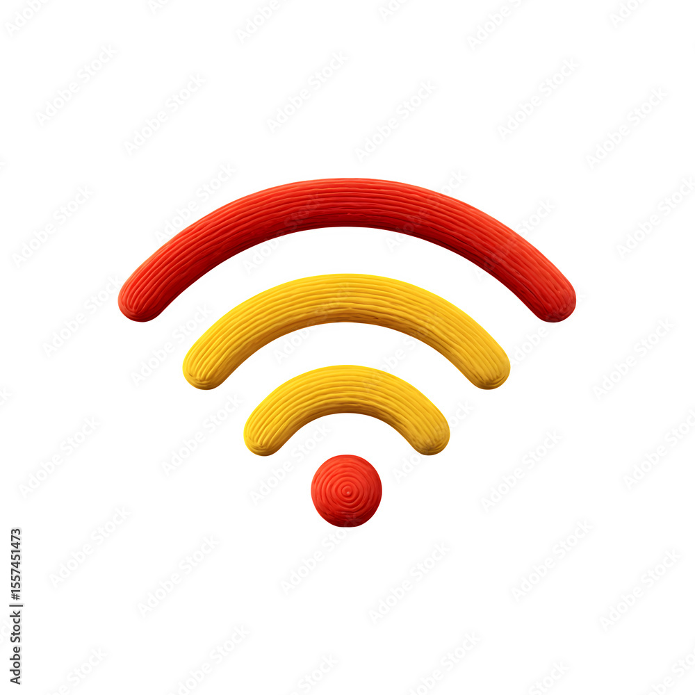 Poster wifi signal 3d rendered isolated on transparent background