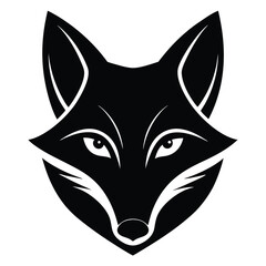 Fox Head Silhouette with Pointy Ears and Sharp Features Design