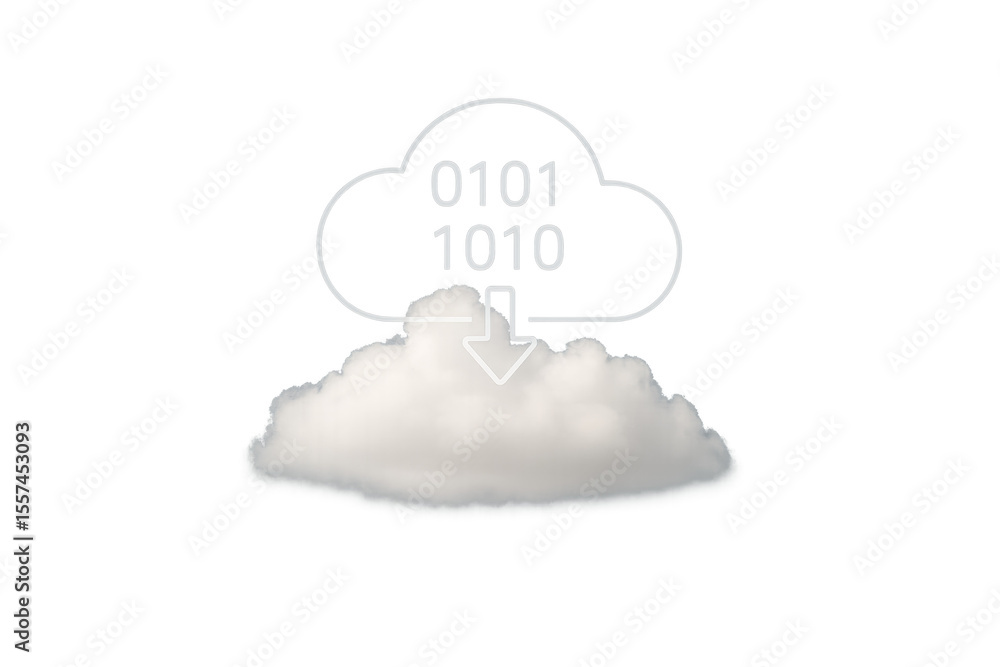 Poster cloud data transfer: visualizing the seamless transmission of data through the cloud, this image cap