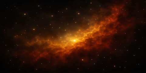 Abstract dark blue space background with bright stars, nebula, and galaxy