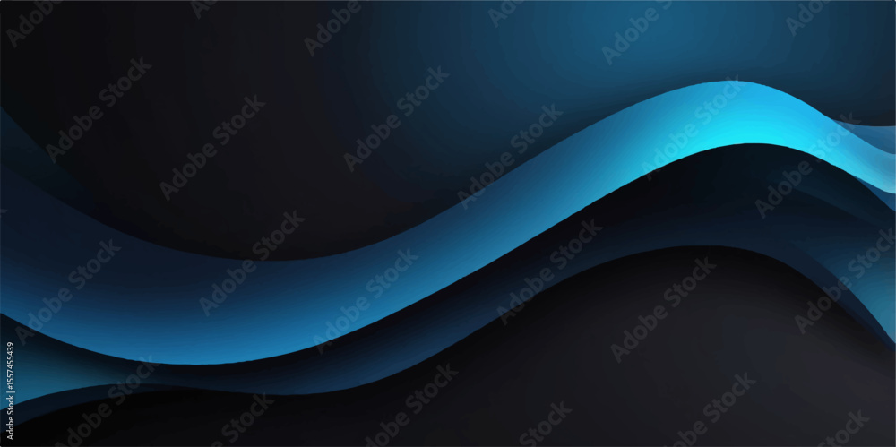 Aufkleber abstract blue background with dynamic light waves and futuristic curved lines, perfect for digital a