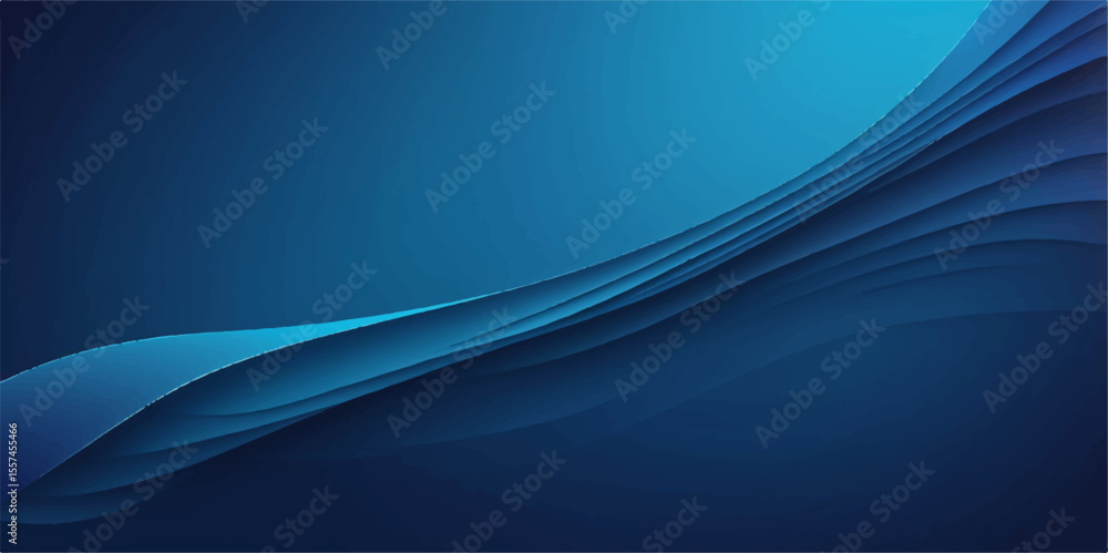 Poster abstract blue background with dynamic light waves and artistic curved lines, perfect for modern digi