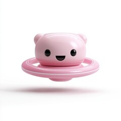 Cute Pink Pacifier Toy on White Background