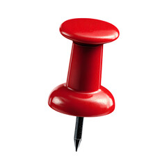 Red push pin 3d rendered isolated on transparent background