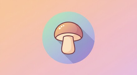 Pixel Art Mushroom Illustration with Pastel Background