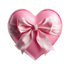Pink Heart Gift Box Valentines Day Present Romantic Decoration Love Symbol white background against transparent Background
