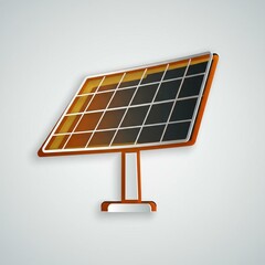 Solar Panel Illustration Orange and Gray 1024x1024 Pixel Image solar energy