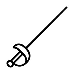 rapier line icon vector on white background 
Vector gun icon on white background