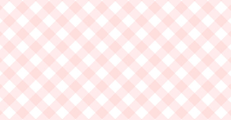 ピンクの斜めギンガムチェック柄のパターン - 横長のかわいい背景やバナーの素材 - 1.91:1