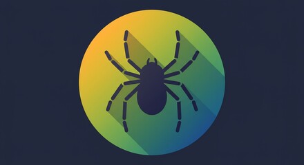 Pixel Art Spider Icon with Gradient Circle Background