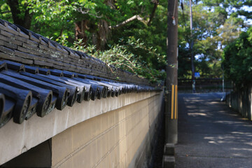 Narrow streets in the back alleys of Nara, a historic old city with a calm atmosphere