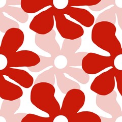 Summer pattern, flower branches seamless pattern, vector, illustration