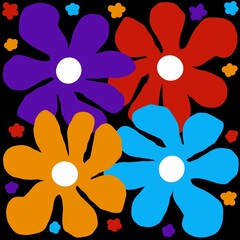 Summer pattern, flower branches seamless pattern, vector, illustration