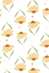 Vector botanical leaves. Seamless pattern illustration