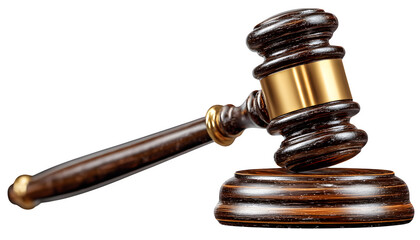 Gavel and Sound Block 3d rendered isolated on transparent background