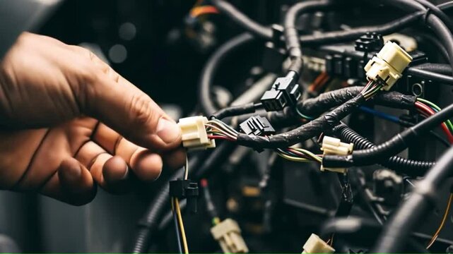 Hand connecting electrical wires in a complex wiring harness