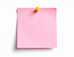 Simple Pink Sticky Note with Yellow Pushpin