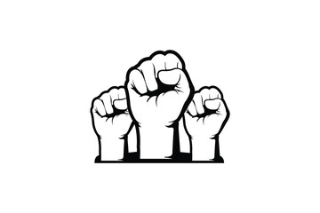 Hands clenched logo vector simple design