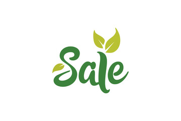 Nature Sale Retail Modern typography logo, green shop