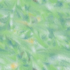 Big blurred brush strokes with distorted texture. Dusty teal, pale olive, light mustard and sage green colors. Seamless hand drawn background