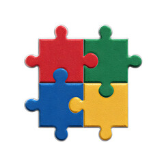 Obraz premium Colorful puzzle pieces 3d rendered isolated on transparent background