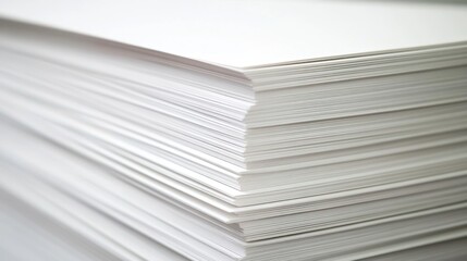 Stack of blank white paper