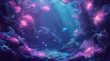 Enchanting Underwater Coral Reef Scene With Fish