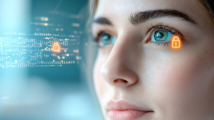 Digital security innovations eye-tracking technology modern lab image futuristic environment close-up view privacy concept