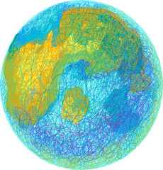 globe on white background