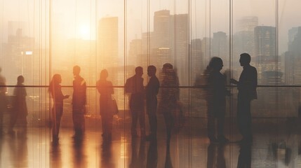 Business people talking in modern office