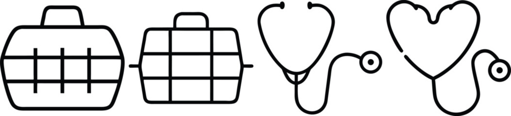 Pet Travel Carrier, Veterinary Checkup, Pet Health, Animal Transport, Safe Journey for Pets, Heart Shape...