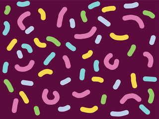 confetti with colorful line on dark background illustration.eps