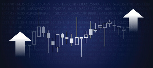 Obraz premium candle graph share market up vector poster