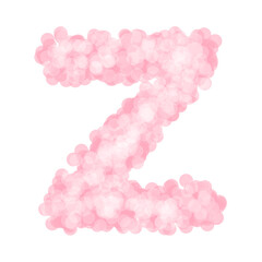 Cute Pastel Letter Z PNG | Pink Fluffy Alphabet