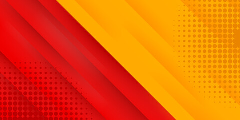 Yellow and red modern abstract background with scratches and halftone effect. smooth stripes. Modern wallpaper. Suitable for templates, sale banners, events, ads, web and pages. vector illustration. 