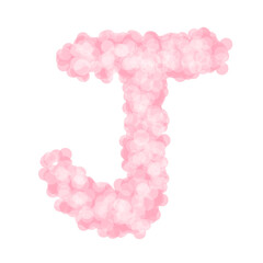 Cute Pastel Letter J PNG | Pink Fluffy Alphabet