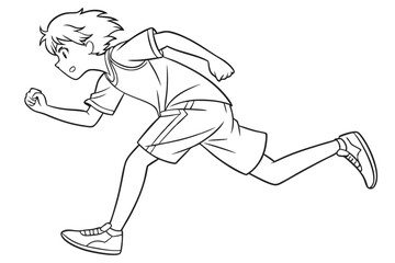 Obraz premium -vector-anime-character-running--dynamic-pose--onl