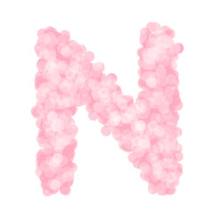 Cute Pastel Letter N PNG | Pink Fluffy Alphabet