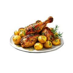 Roasted Chicken Legs with Herb Roasted Potatoes