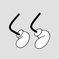 Handrawn foot comic character element stock. Cartoon foot . Comic foot character element stock wearing shoes various gestures, cartoon character body parts. 