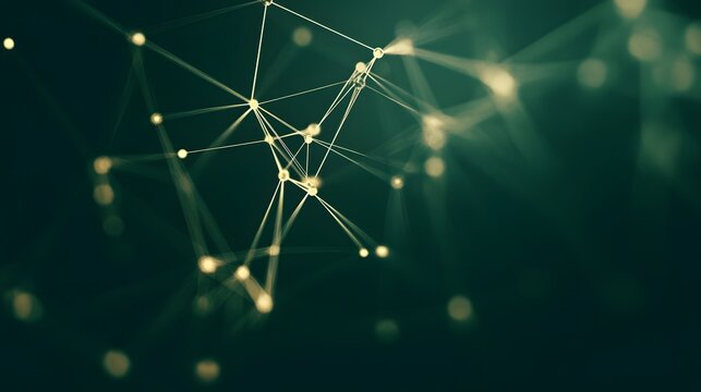 Abstract Network Connections Green Background AI Generated Image - Powered by Adobe