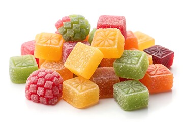 Colorful fruit jellies with sugar coating candy sugar coated