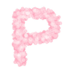 Cute Pastel Letter P PNG | Pink Fluffy Alphabet