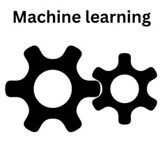 Machine learning concept with gears for artificial intelligence and automation process engineering design system on transparent background