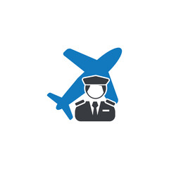 vector icon design of airplane pilot.
