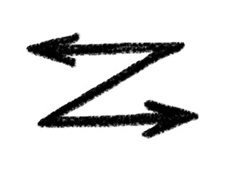 Arrow grunge vector icon. Doodle arrow grunge vector. Arrow hand drawn chalk vector.