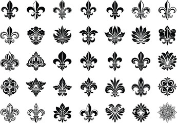 Collection of Fleur-de-Lis Designs 30+ Elegant Black and White Illustrations