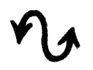 Arrow grunge vector icon. Doodle arrow grunge vector. Arrow hand drawn chalk vector.