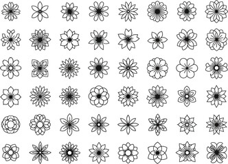 Collection Simple Line Art Flower Drawings Free Printable Designs